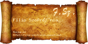 Filip Szofrónia névjegykártya